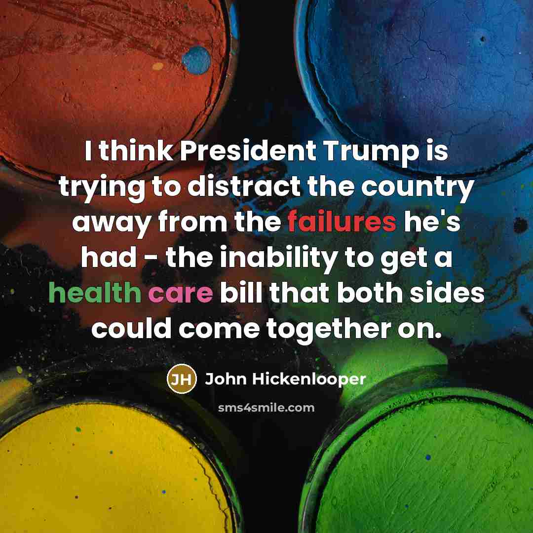 “I think President Trump is trying to distract the country…” quote by John Hickenlooper