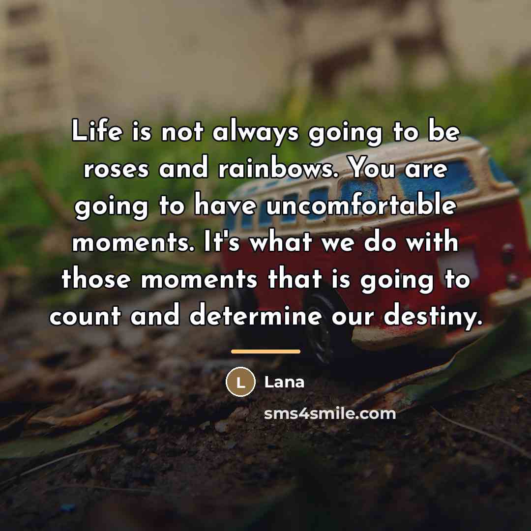 “Life is not always going to be roses and rainbows.…” quote by Lana