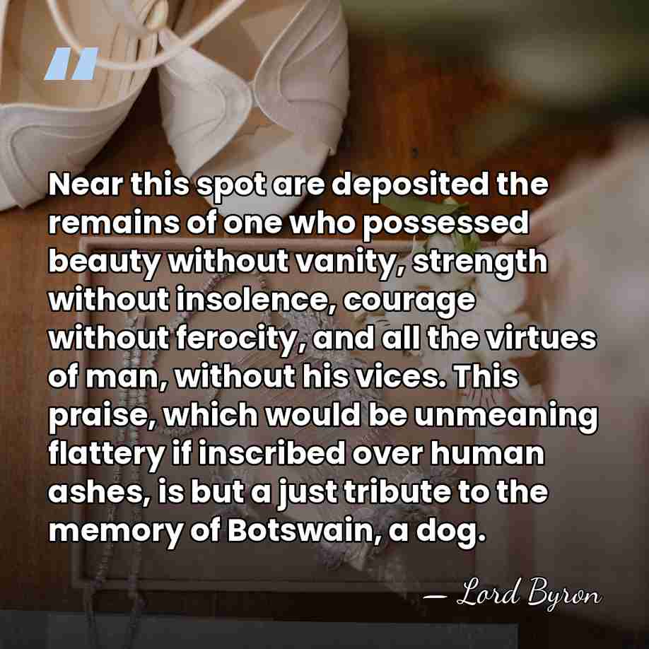 Near this spot are deposited the remains of one who possessed beauty&hellip; - Lord Byron
