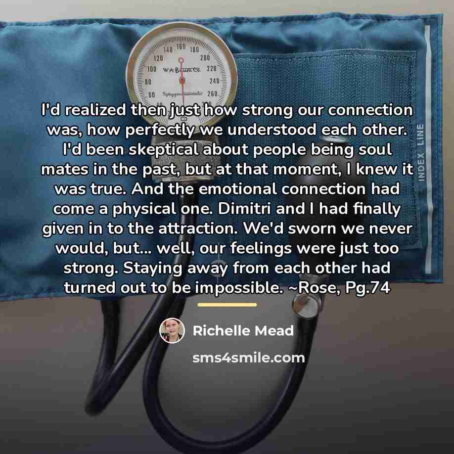 “I'd realized then just how strong our connection was, how…” quote by Richelle Mead