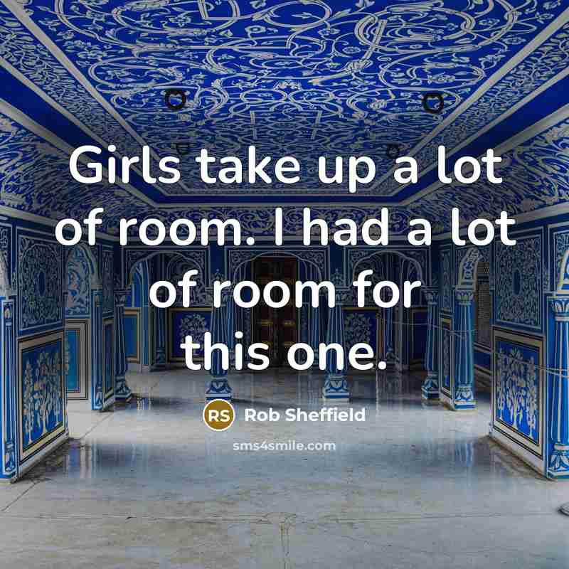 “Girls take up a lot of room. I had a…” quote by Rob Sheffield
