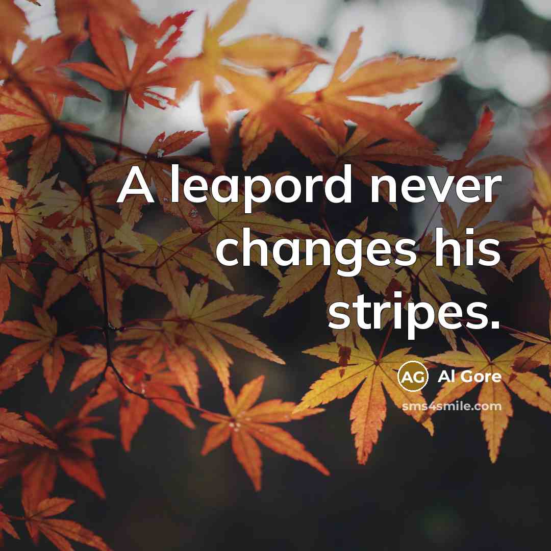 “A leapord never changes his stripes.” quote by Al Gore