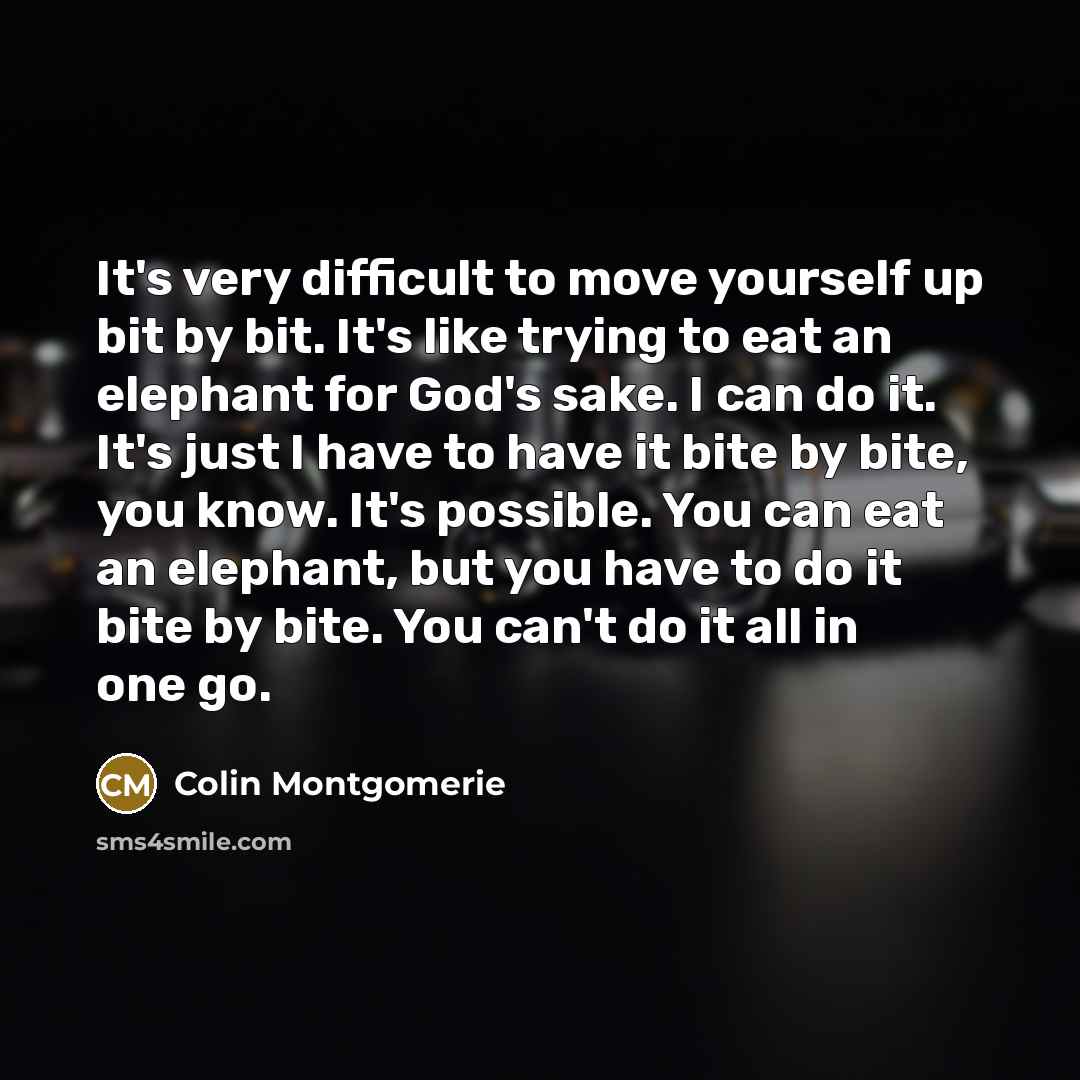 “It's very difficult to move yourself up bit by bit.…” quote by Colin Montgomerie