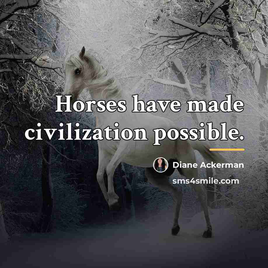 “Horses have made civilization possible.…” quote by Diane Ackerman
