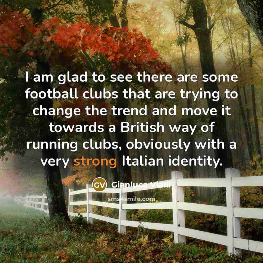 “I am glad to see there are some football clubs…” quote by Gianluca Vialli
