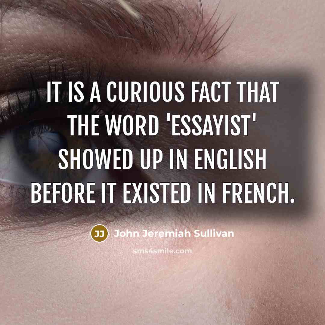 “It is a curious fact that the word 'essayist' showed…” quote by John Jeremiah Sullivan