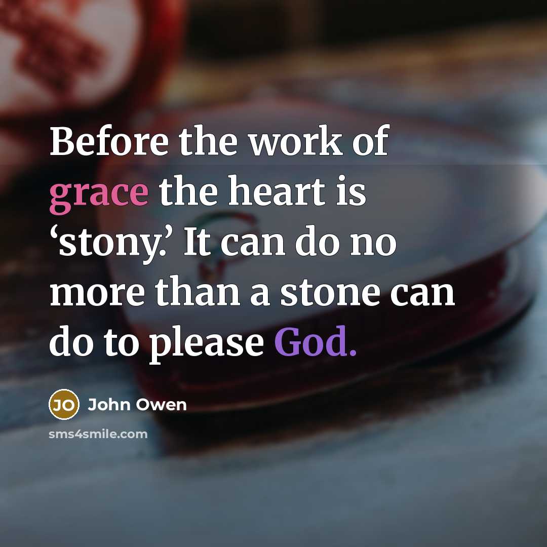 “Before the work of grace the heart is ‘stony.’ It…” quote by John Owen