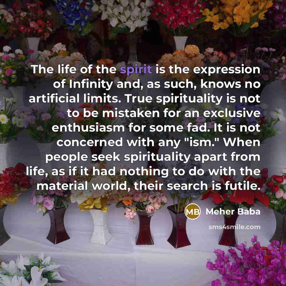 “The life of the spirit is the expression of Infinity…” quote by Meher Baba