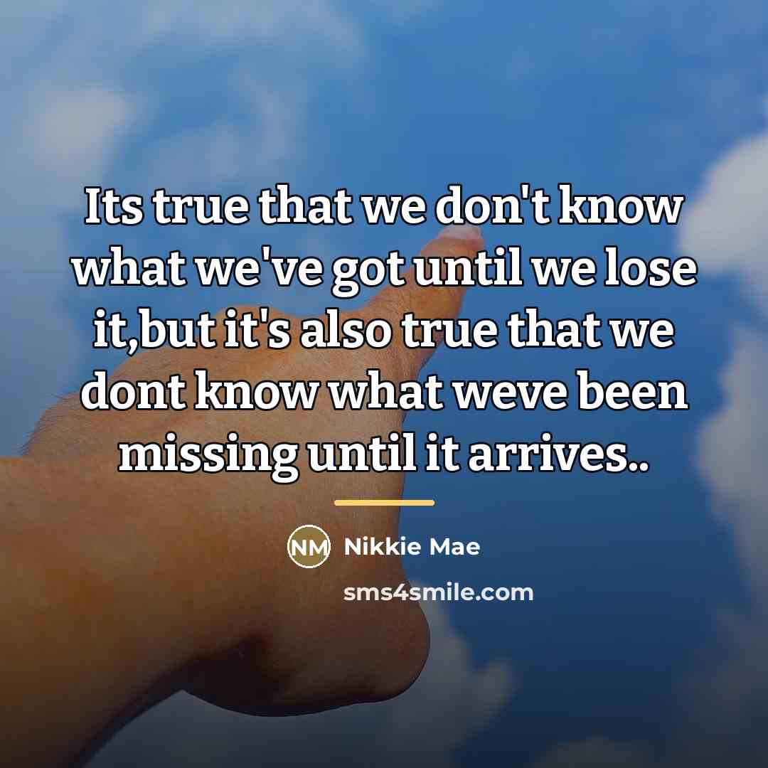 “Its true that we don't know what we've got until…” quote by Nikkie Mae