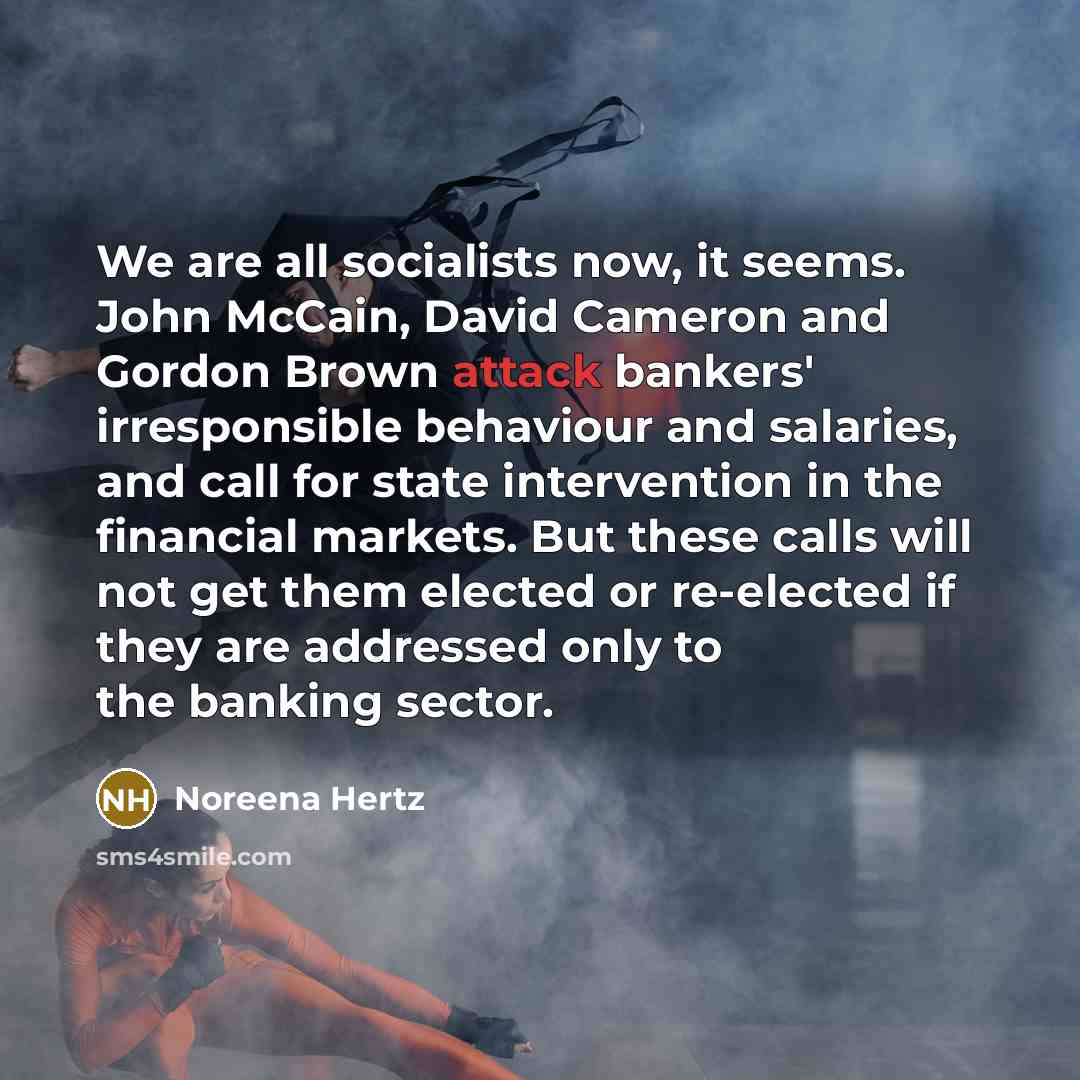 “We are all socialists now, it seems. John McCain, David…” quote by Noreena Hertz