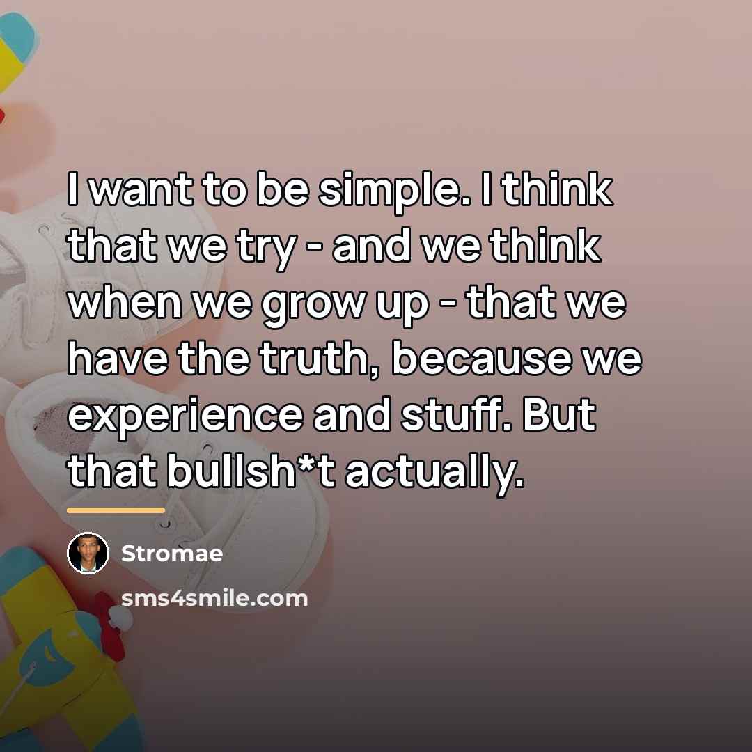 “I want to be simple. I think that we try…” quote by Stromae