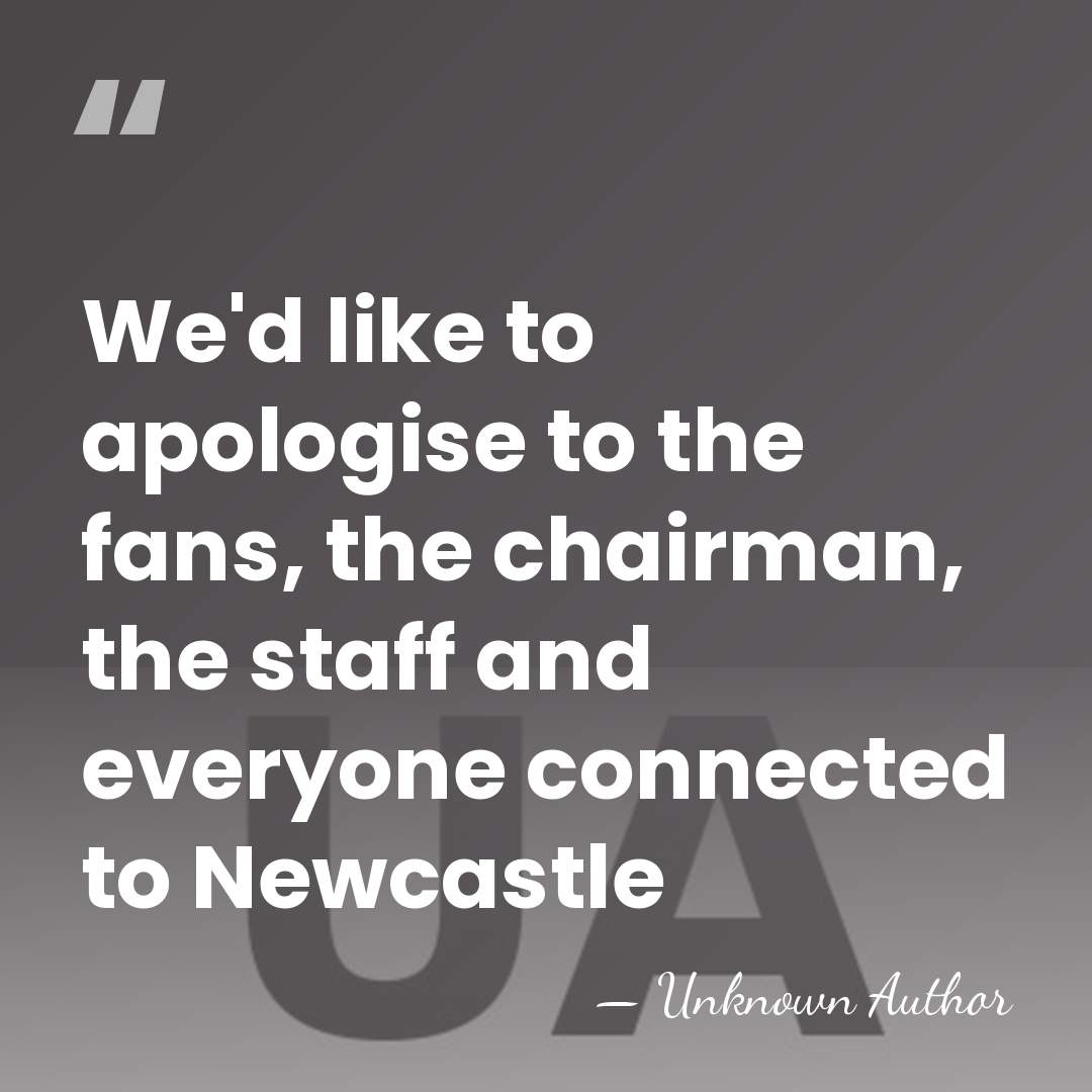 We'd like to apologise to the fans, the chairman, the staff and&hellip; - Lee Bowyer