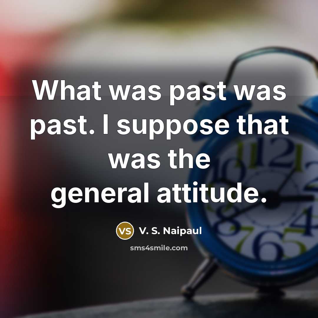 “What was past was past. I suppose that was the…” quote by V. S. Naipaul