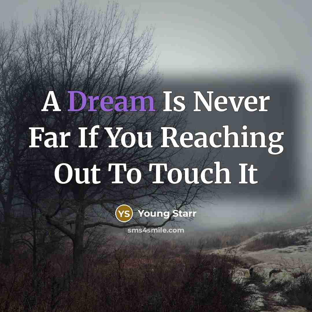 “A Dream Is Never Far If You Reaching Out To Touch It” quote by Young Starr