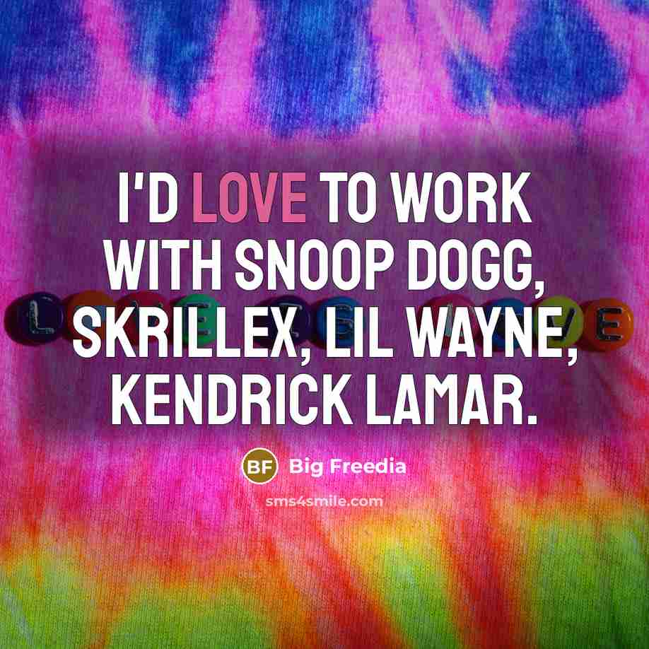 “I'd love to work with Snoop Dogg, Skrillex, Lil Wayne,…” quote by Big Freedia