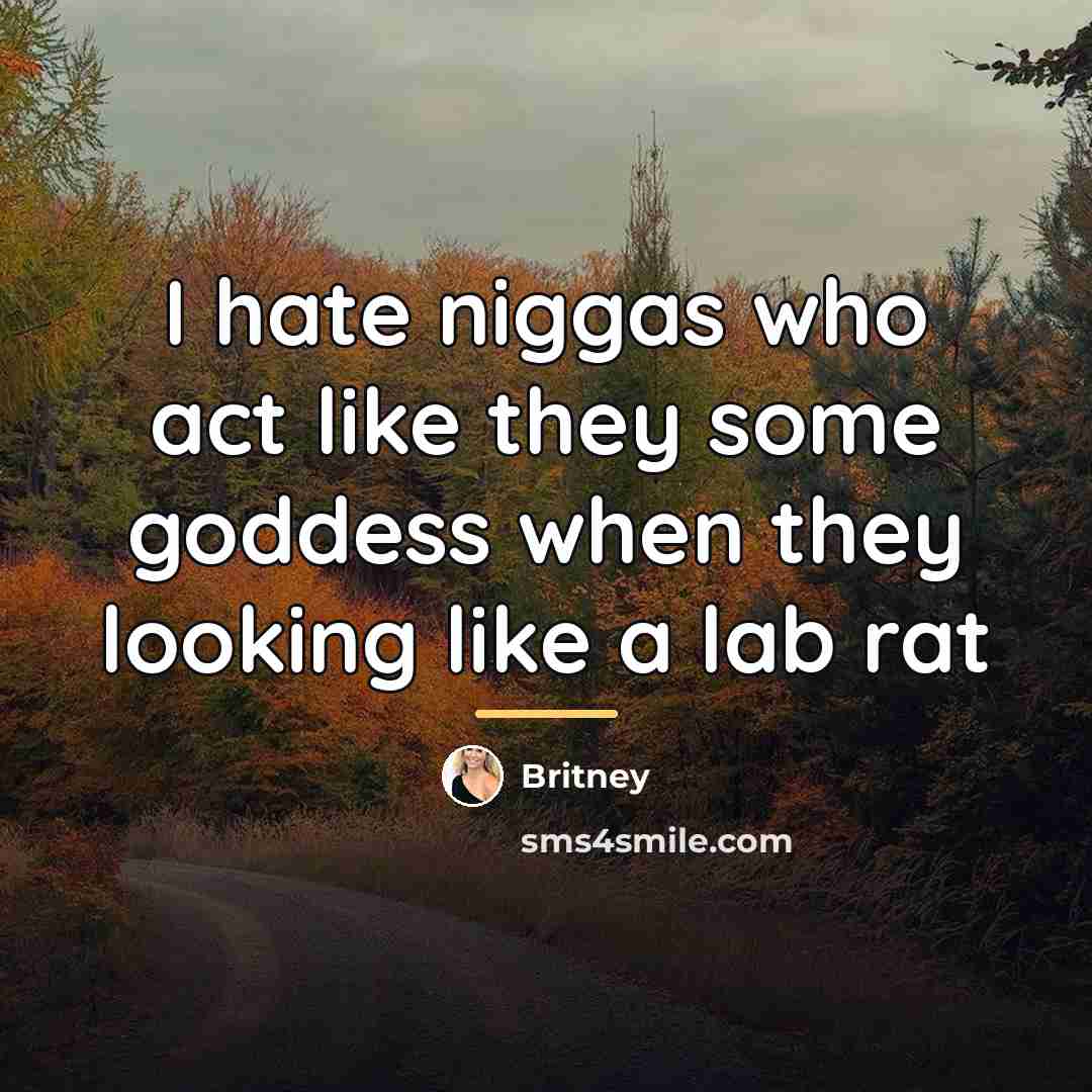 “I hate niggas who act like they some goddess when…” quote by Britney