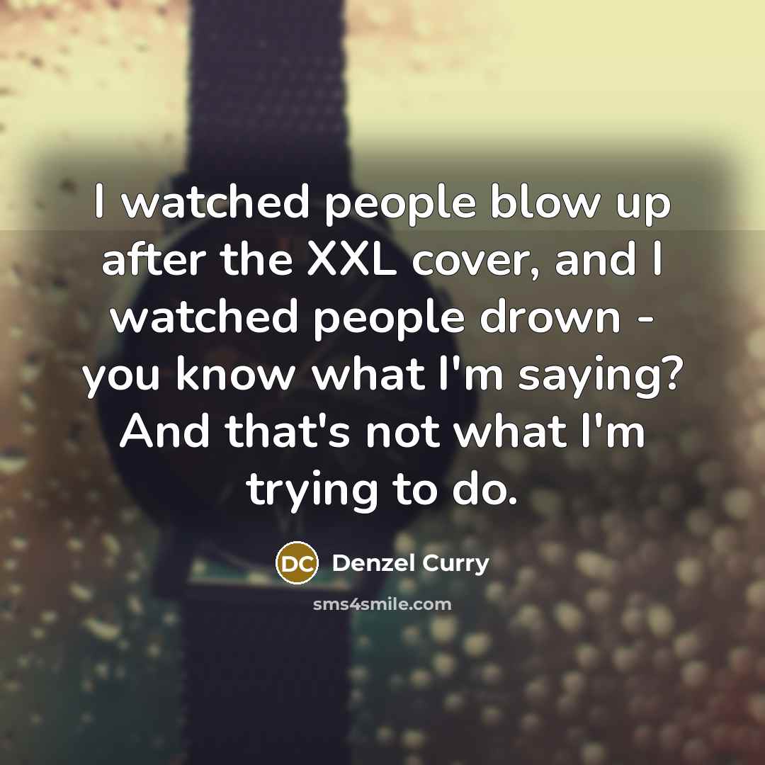 “I watched people blow up after the XXL cover, and…” quote by Denzel Curry