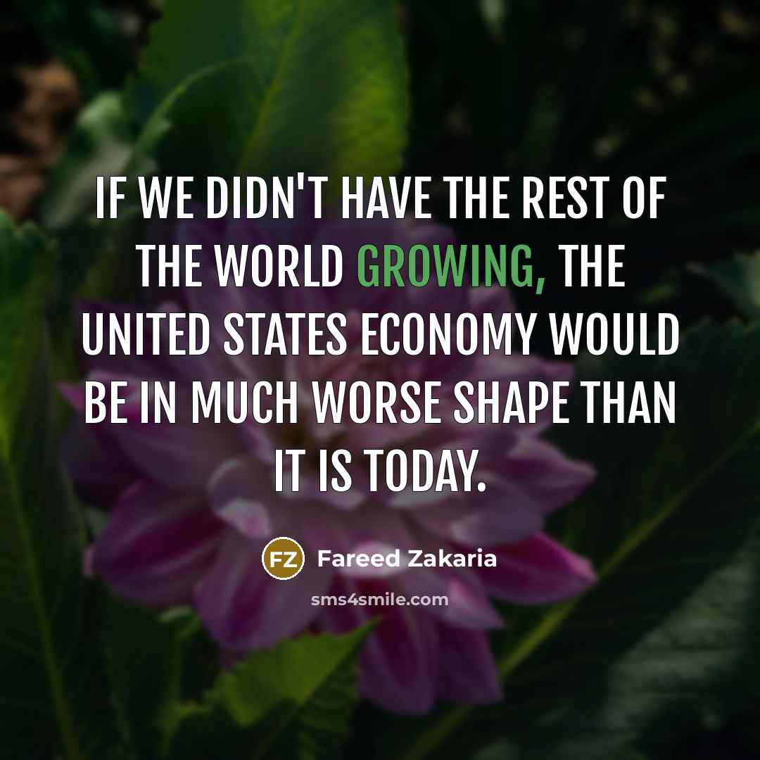 “If we didn't have the rest of the world growing,…” quote by Fareed Zakaria