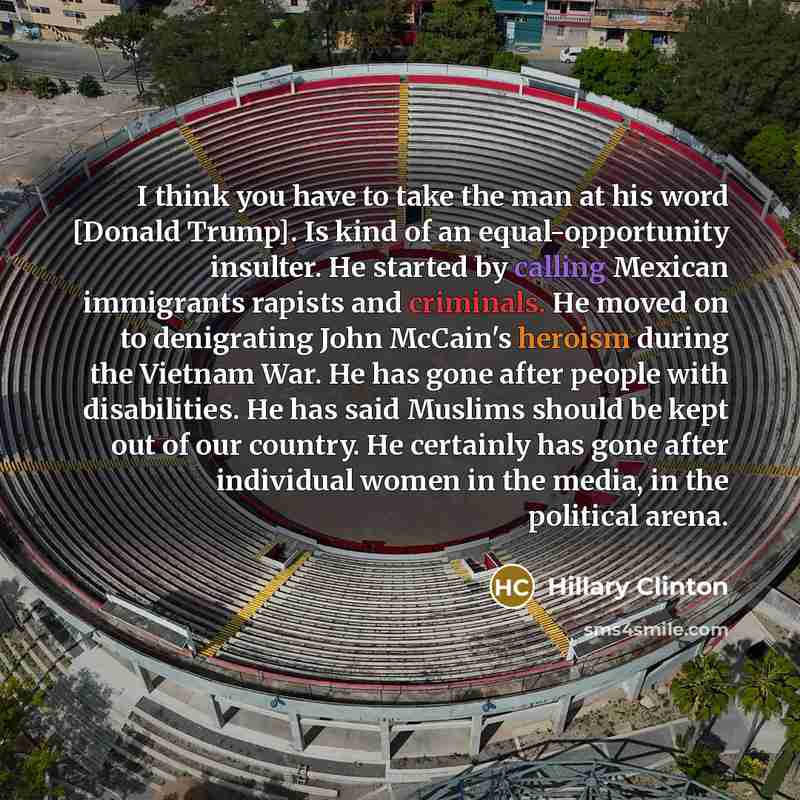 “I think you have to take the man at his…” quote by Hillary Clinton