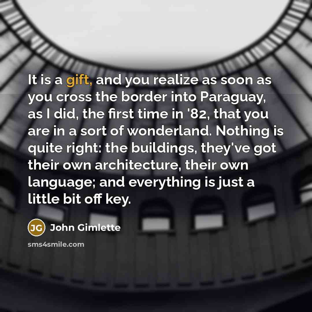 “It is a gift, and you realize as soon as…” quote by John Gimlette