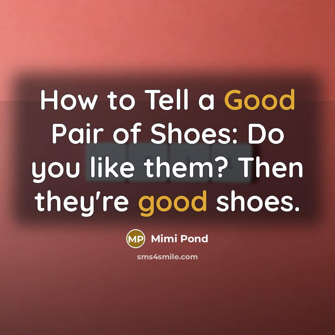 “How to Tell a Good Pair of Shoes: Do you…” quote by Mimi Pond