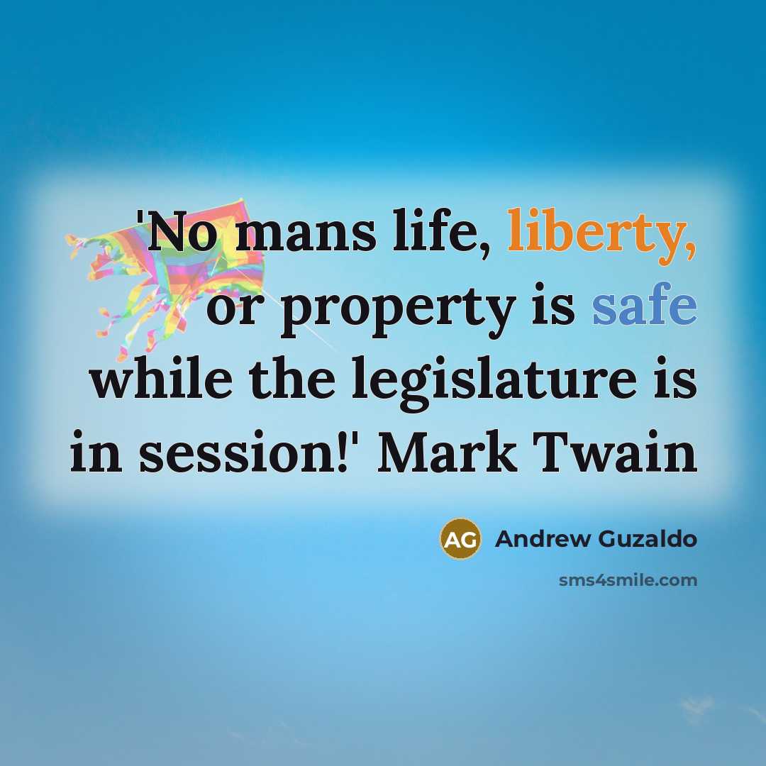 “'No mans life, liberty, or property is safe while the…” quote by Andrew Guzaldo