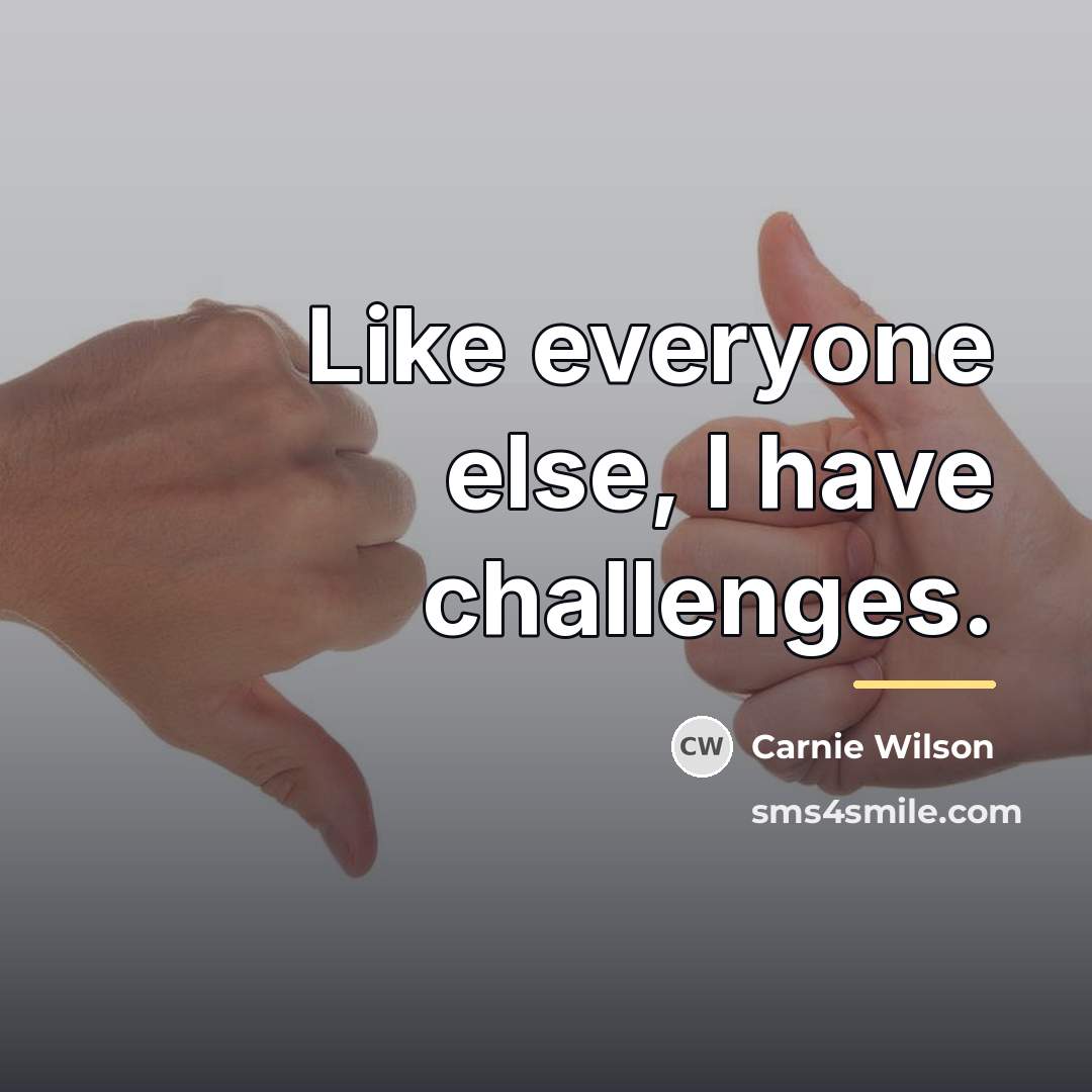 “Like everyone else, I have challenges.…” quote by Carnie Wilson
