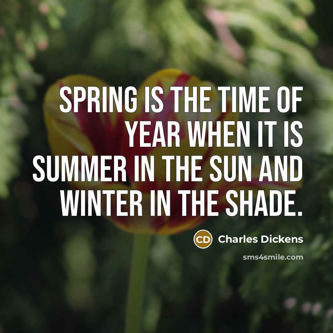 “Spring is the time of year when it is summer…” quote by Charles Dickens