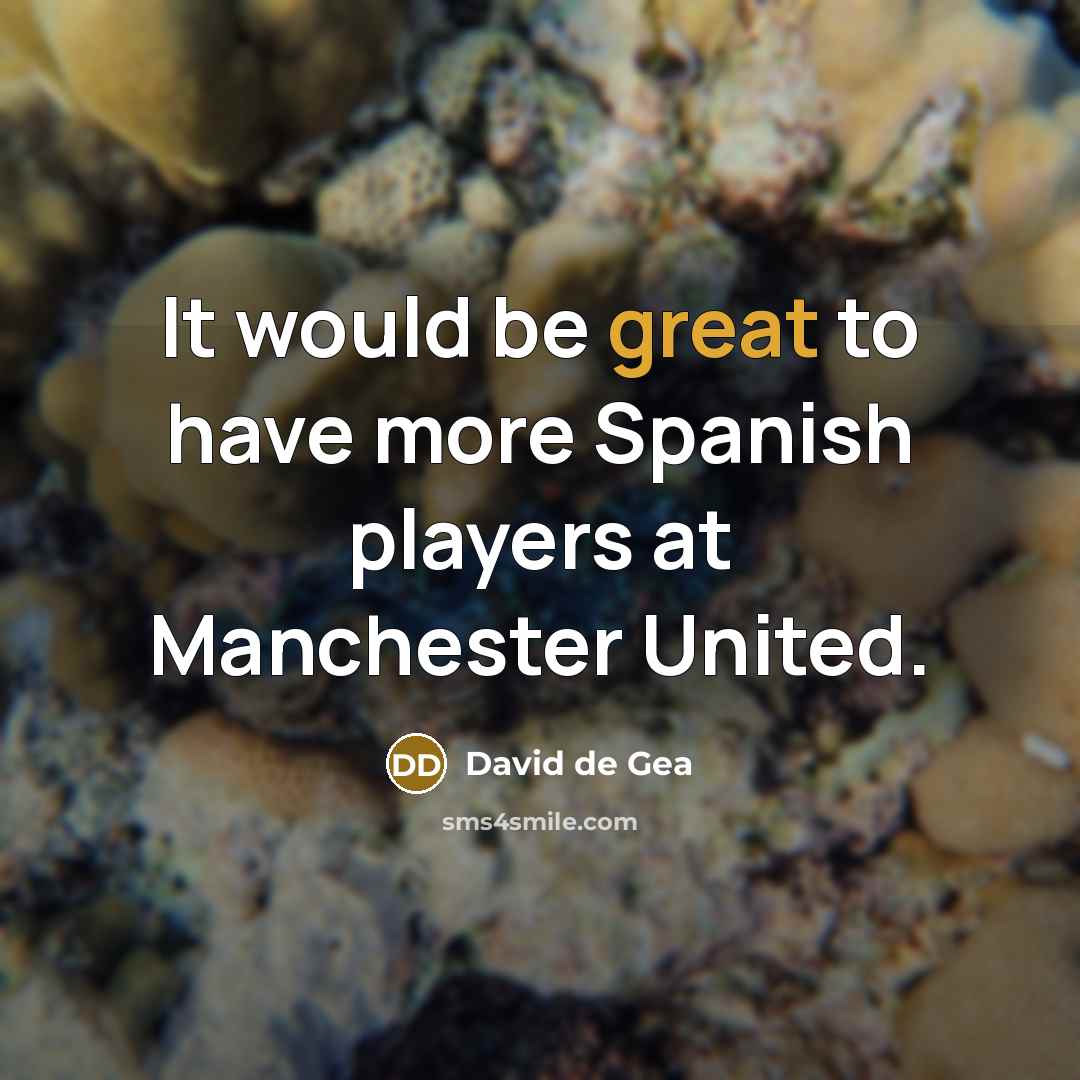 “It would be great to have more Spanish players at Manchester United.” quote by David de Gea