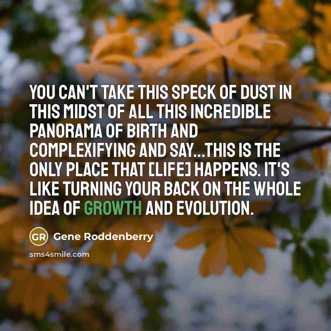 “You can't take this speck of dust in this midst…” quote by Gene Roddenberry