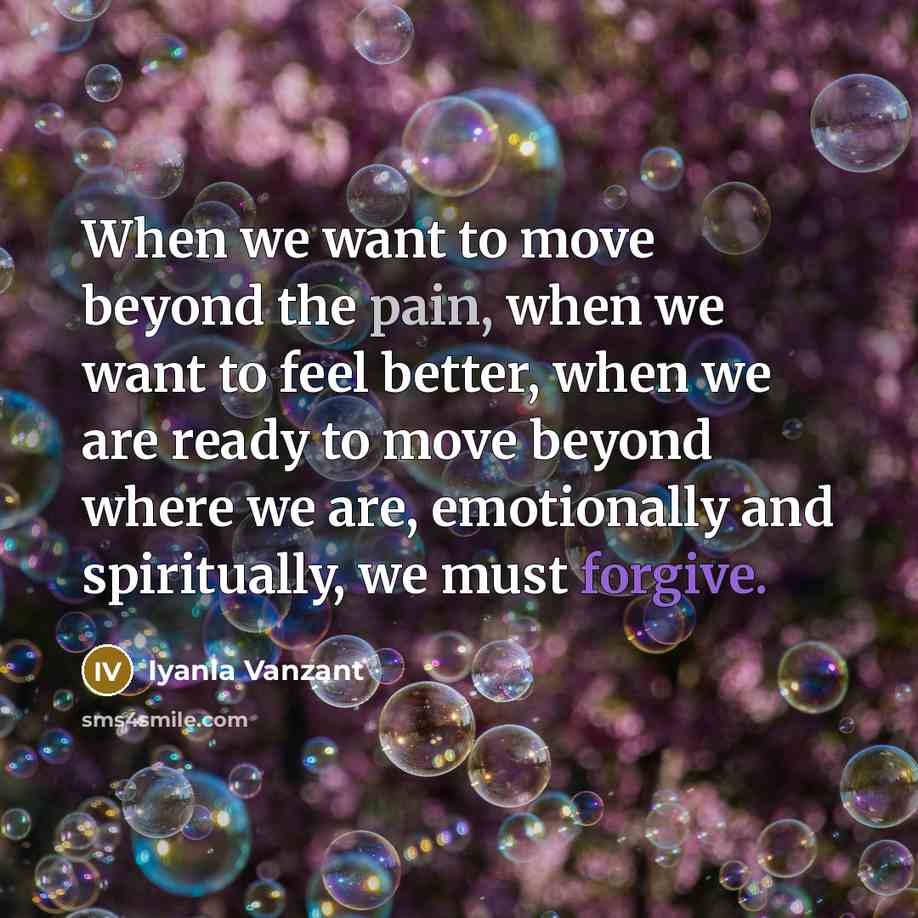 “When we want to move beyond the pain, when we…” quote by Iyanla Vanzant