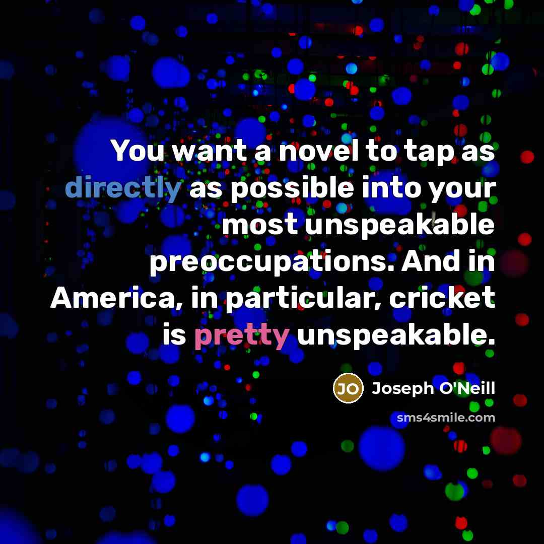 “You want a novel to tap as directly as possible…” quote by Joseph O'Neill
