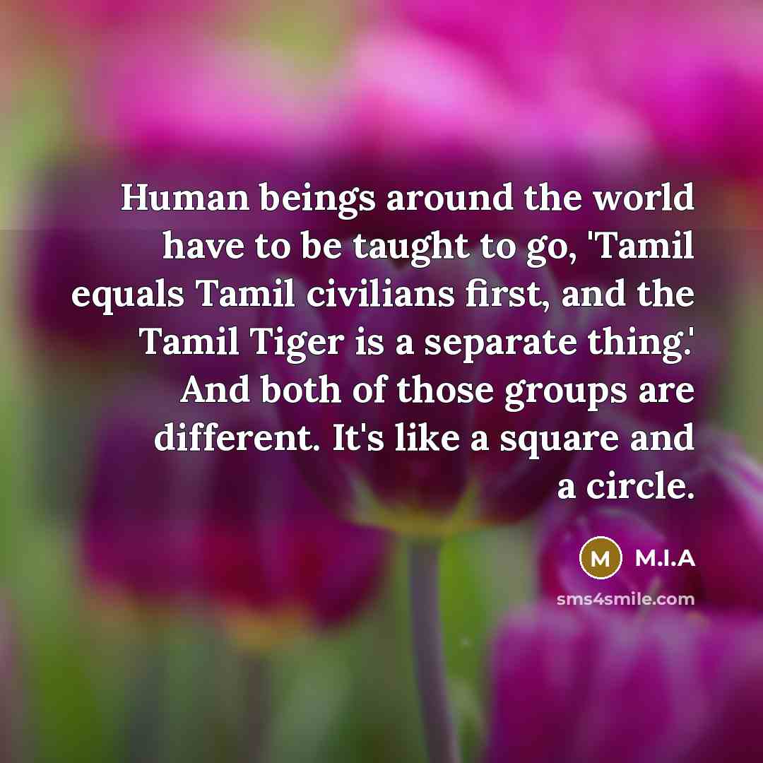“Human beings around the world have to be taught to…” quote by M.I.A