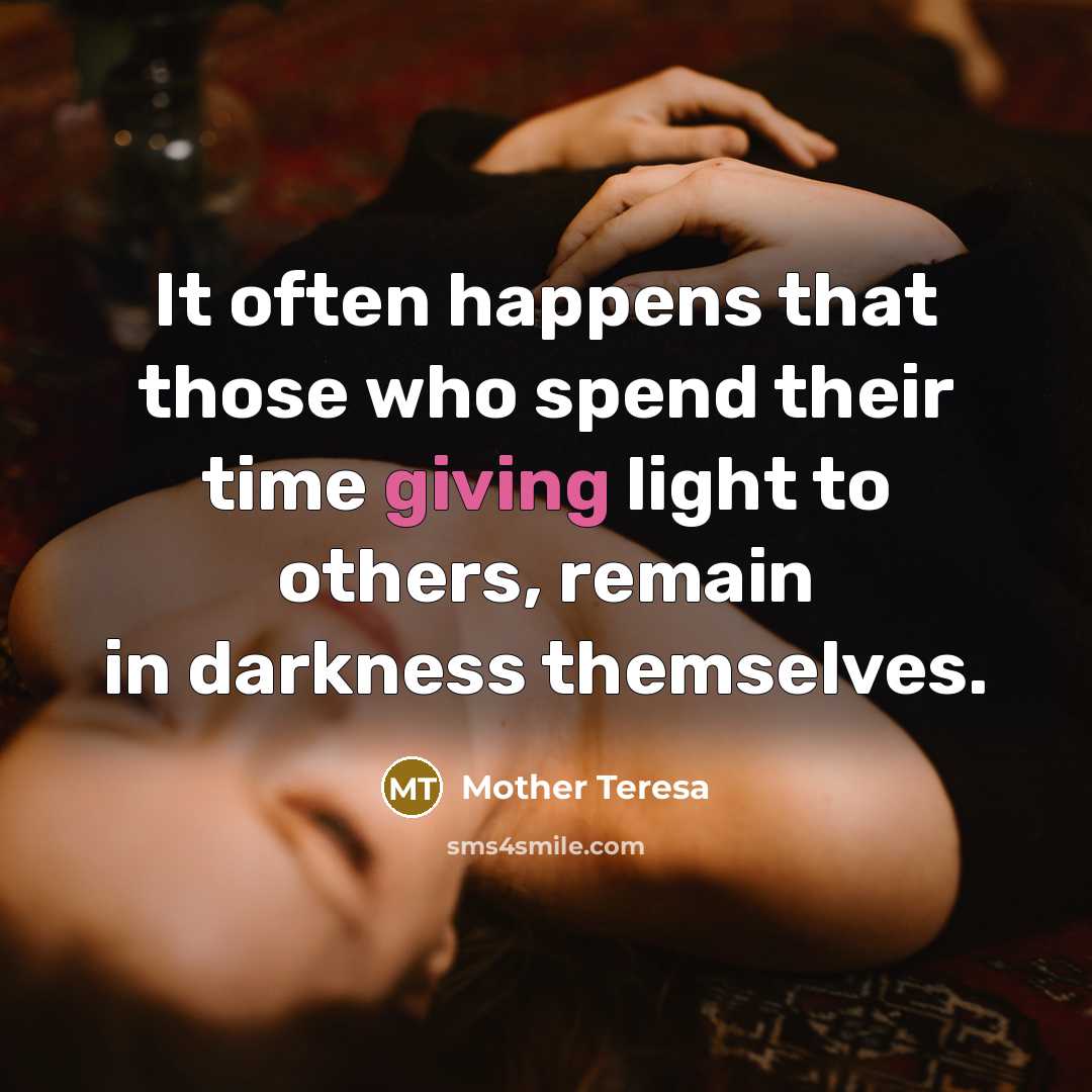 “It often happens that those who spend their time giving…” quote by Mother Teresa
