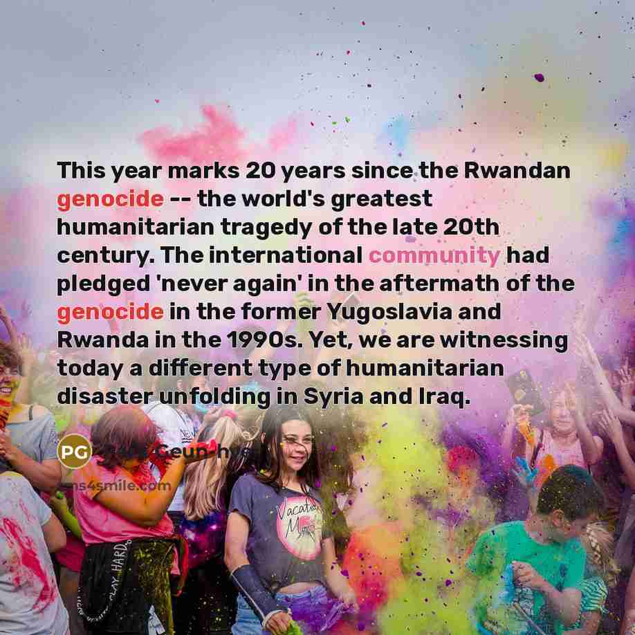 “This year marks 20 years since the Rwandan genocide --…” quote by Park Geun-hye