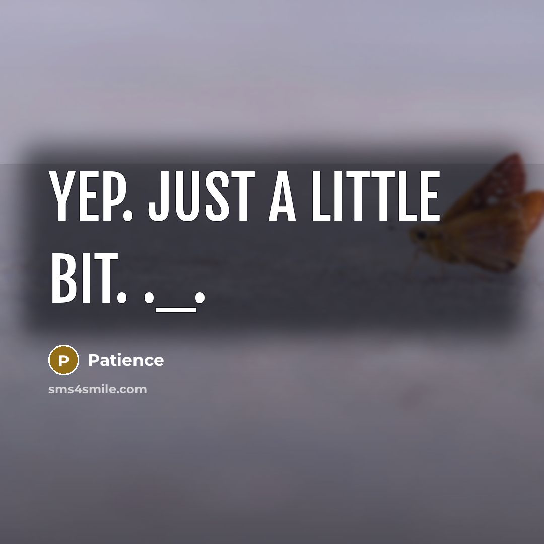 “Yep. just a little bit. ._.” quote by Patience