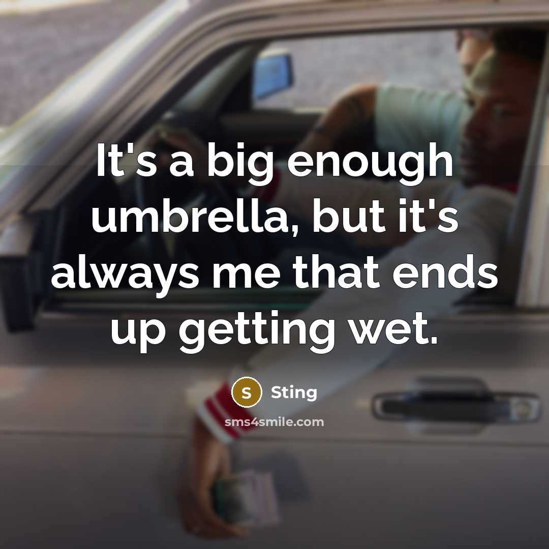 “It's a big enough umbrella, but it's always me that…” quote by Sting