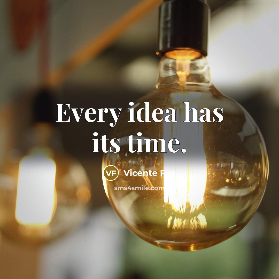“Every idea has its time.” quote by Vicente Fox