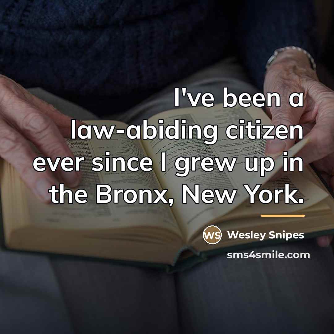 “I've been a law-abiding citizen ever since I grew up…” quote by Wesley Snipes