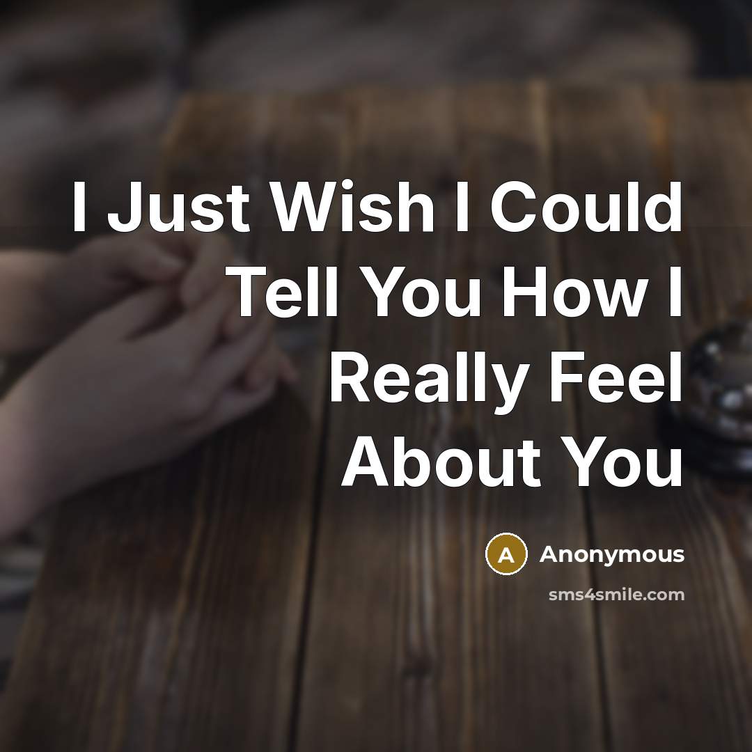 “I Just Wish I Could Tell You How I Really Feel About You” quote by Anonymous