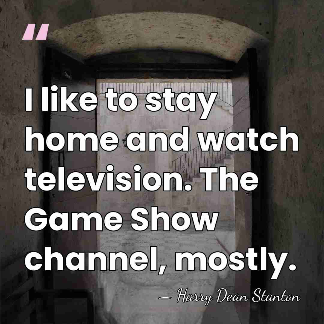 I like to stay home and watch television. The Game Show channel,&hellip; - Harry Dean Stanton