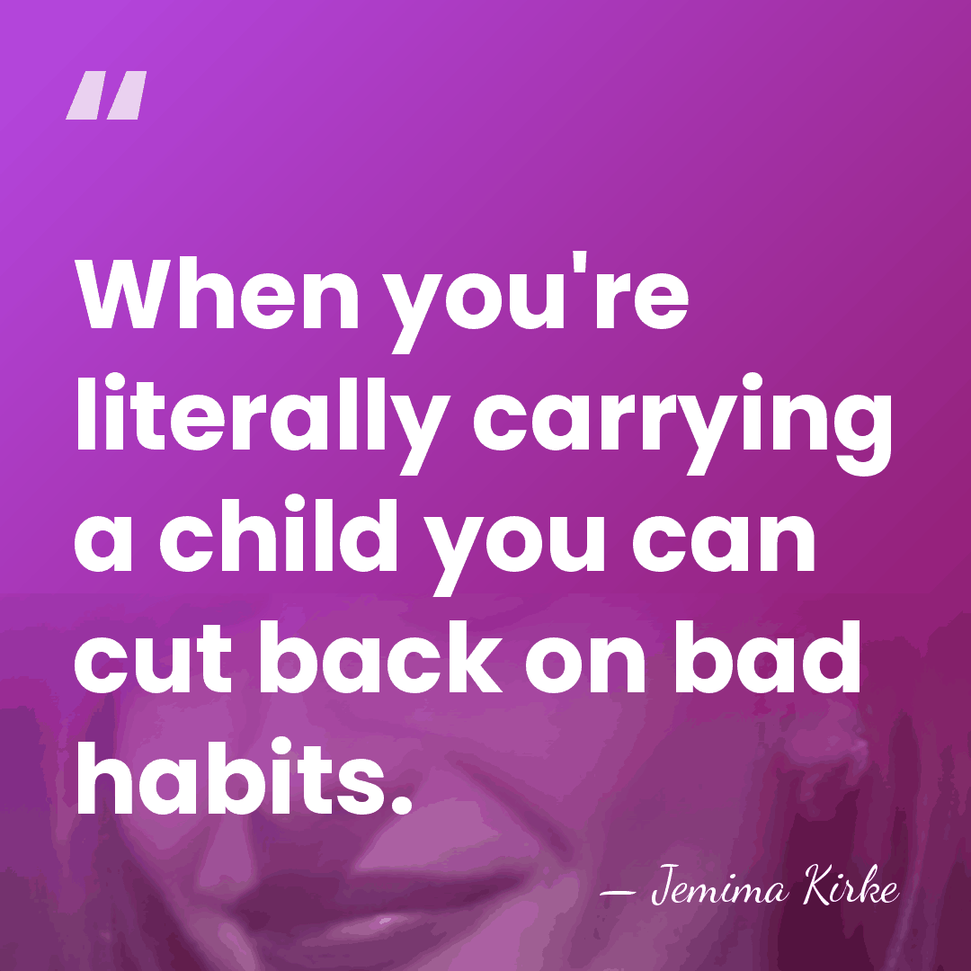 When you're literally carrying a child you can cut back on bad&hellip; - Jemima Kirke