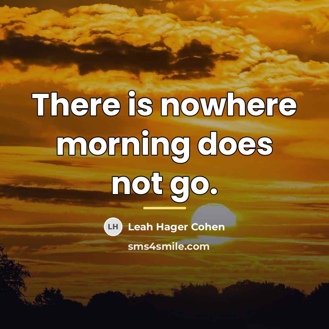 “There is nowhere morning does not go.…” quote by Leah Hager Cohen