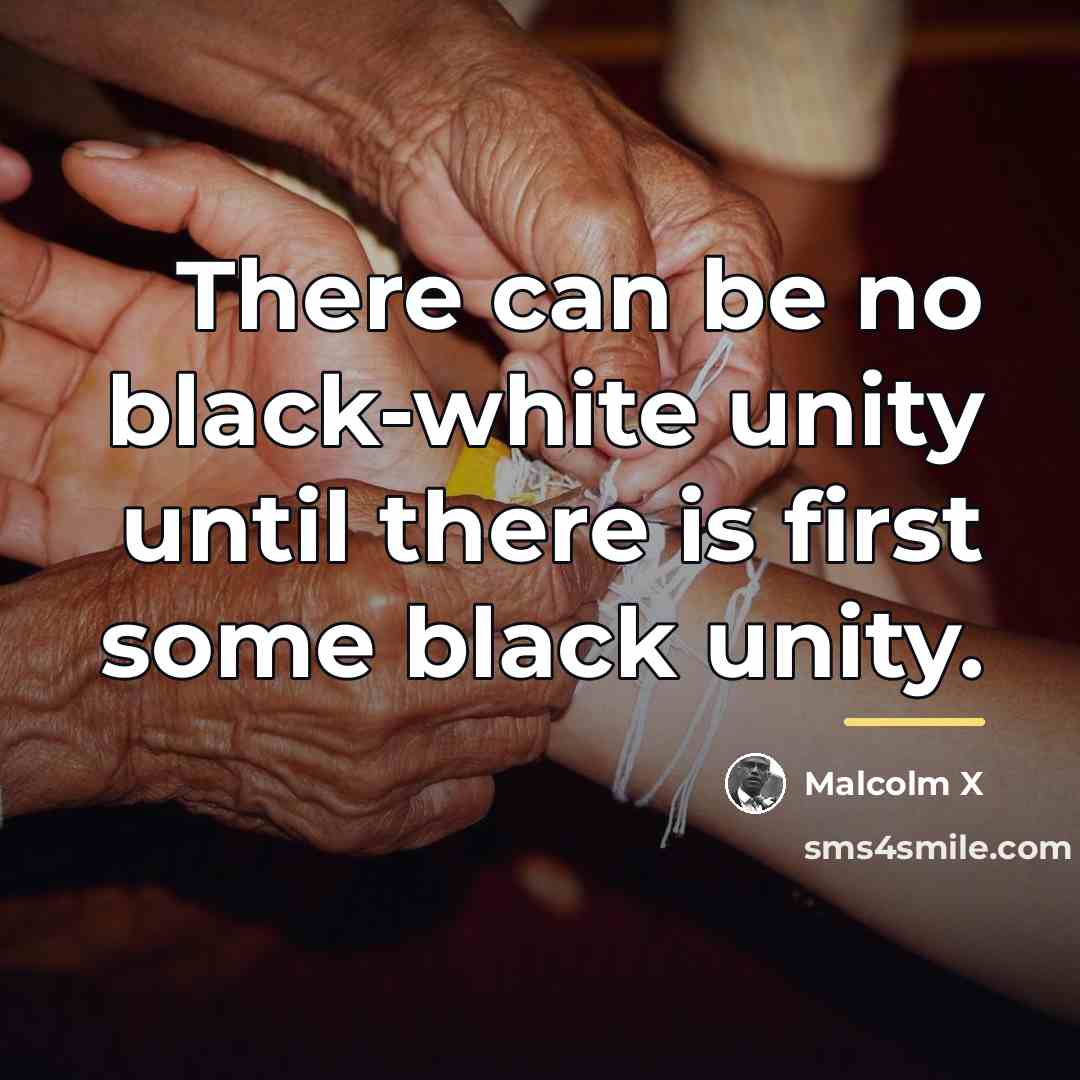 “There can be no black-white unity until there is first…” quote by Malcolm X