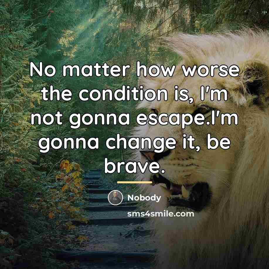 “No matter how worse the condition is, I'm not gonna…” quote by Nobody