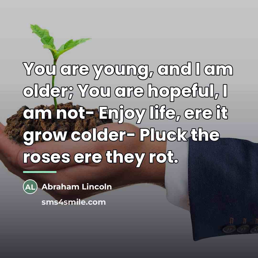 “You are young, and I am older; You are hopeful,…” quote by Abraham Lincoln