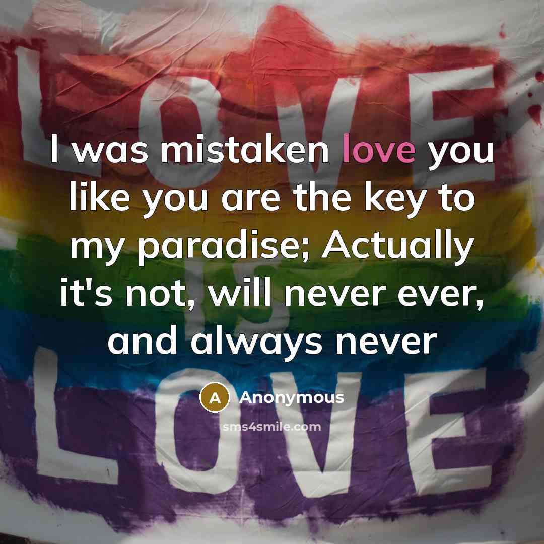 “I was mistaken love you like you are the key…” quote by Anonymous