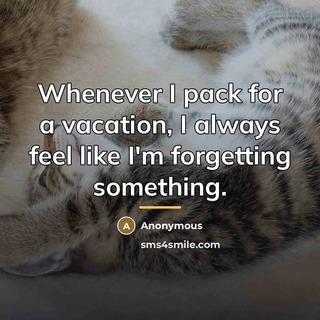“Whenever I pack for a vacation, I always feel like…” quote by Anonymous