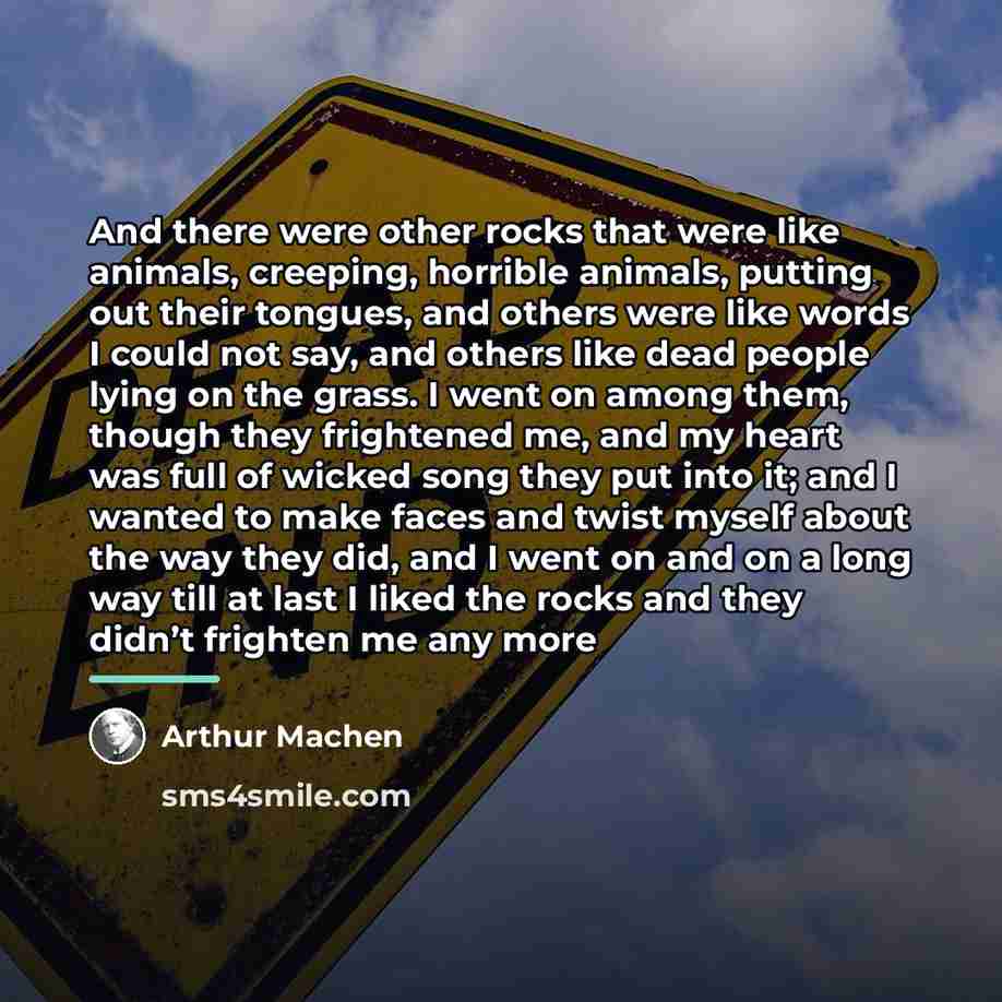 “And there were other rocks that were like animals, creeping,…” quote by Arthur Machen