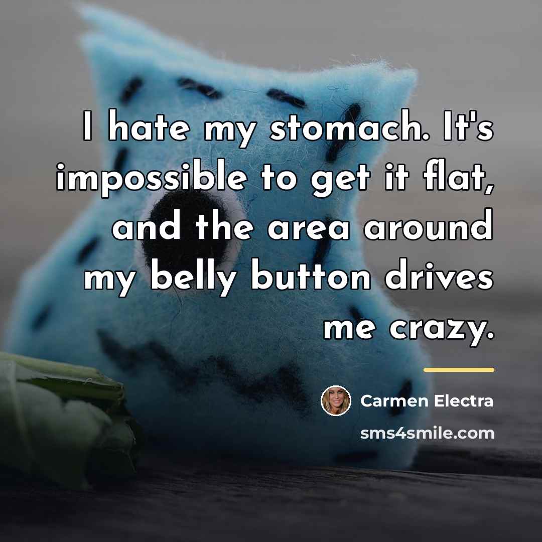 “I hate my stomach. It's impossible to get it flat,…” quote by Carmen Electra